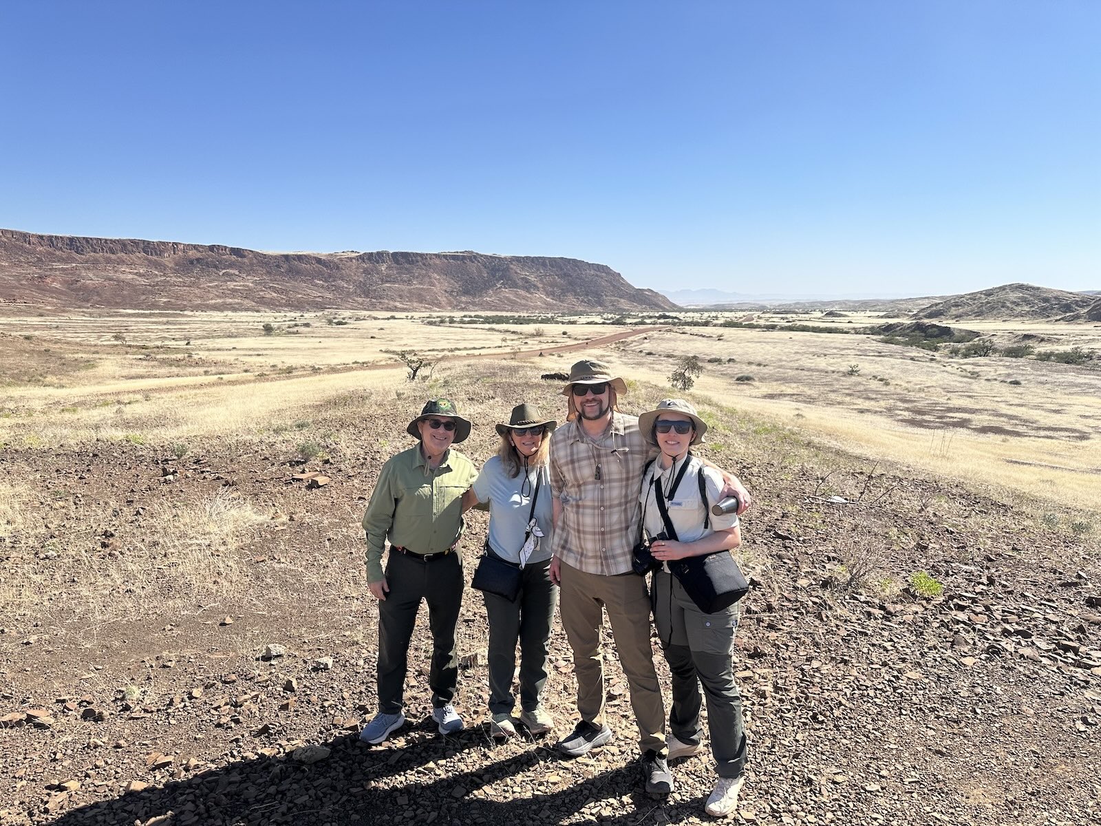 Evan in Damaraland in Namibia with his family.